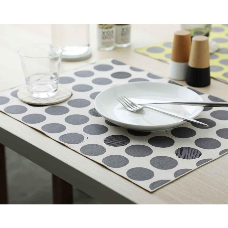 ＆NE ランチョンマット 45cm ドットアート 麻 綿 日本製 （ 北欧