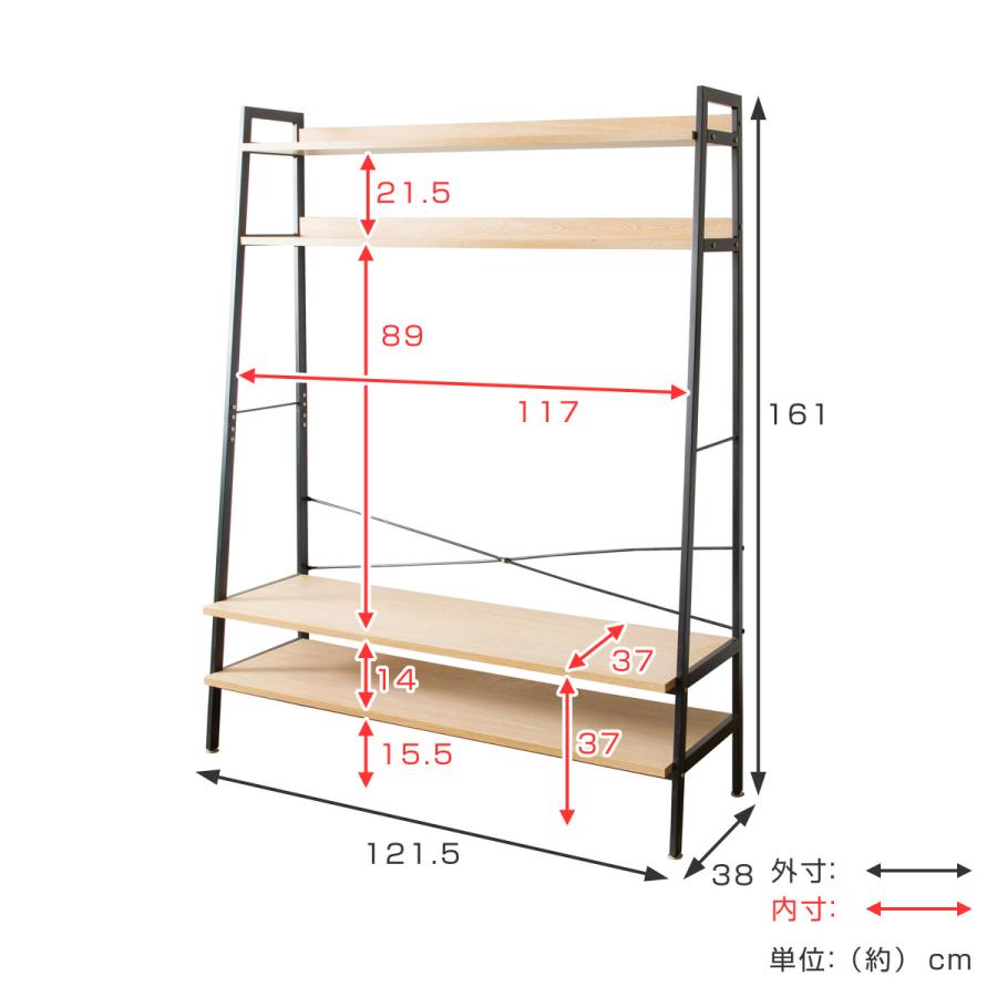 テレビラック 壁面タイプ 上棚付 シンプルデザイン 約幅122cm （ TV台 テレビスタンド ＴＶスタンド 壁よせ 収納付き 収納 ）｜livingut｜03