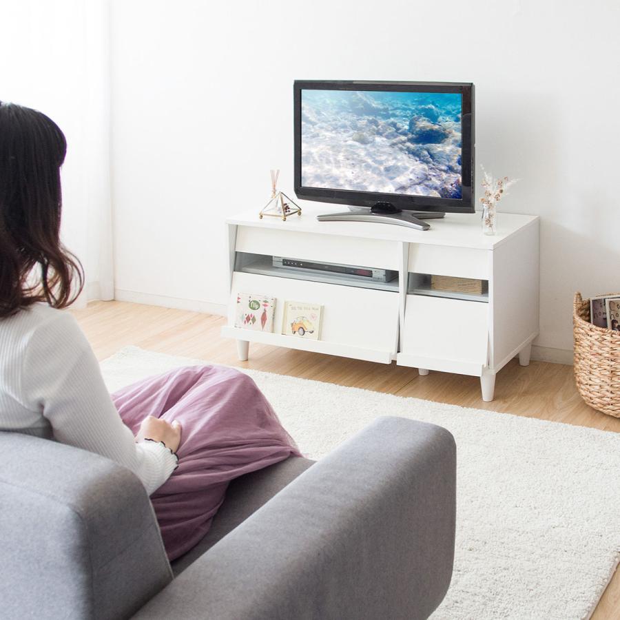 テレビ台 北欧風 フラップ扉 スライド棚付 幅95cm ( テレビ テレビ台 北欧風 フラップ扉 スライド棚付 幅95cm ( テレビ