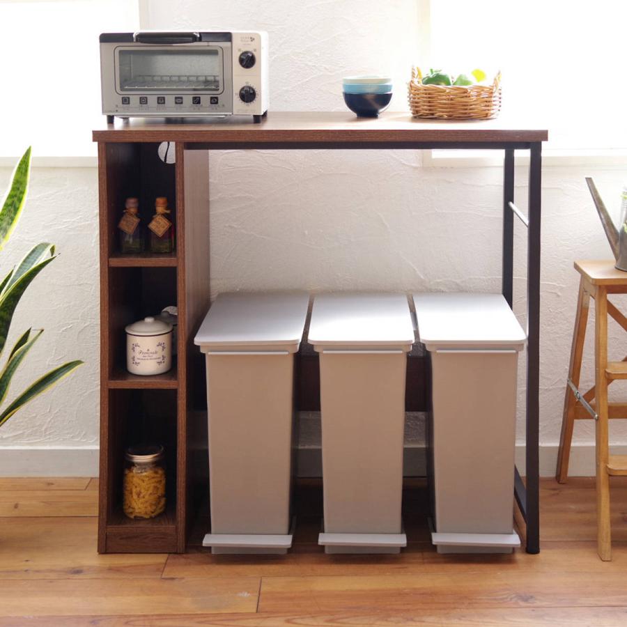 宮武製作所 キッチンカウンター ハイタイプ 棚付 ナチュラル調 幅98cm