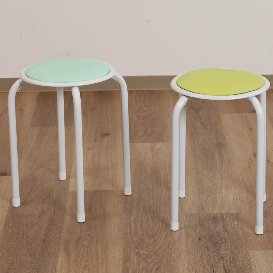 不二貿易（Fuji Boeki） 丸椅子 12脚セット カラフル 高さ45cm