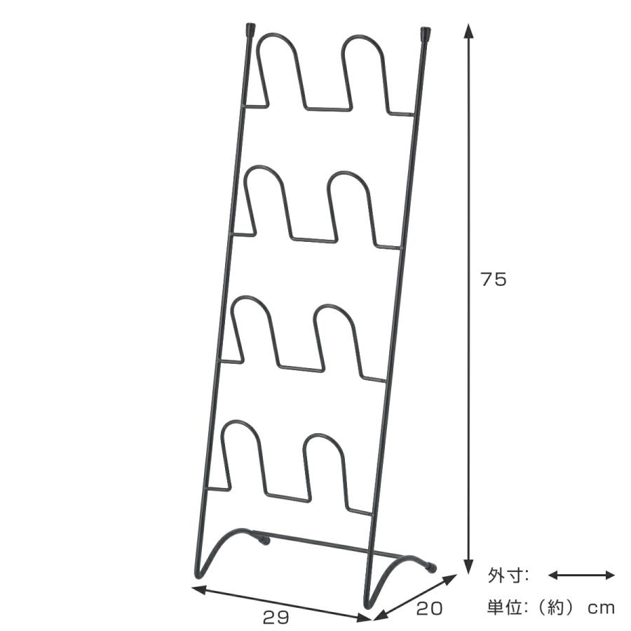 スリッパラック 4足分 ワイヤー スチール （ スリッパ スリッパスタンド スリッパ立て 縦型 おしゃれ スリム 4足 軽量 収納 フレーム スリッパ入れ ）｜livingut｜09