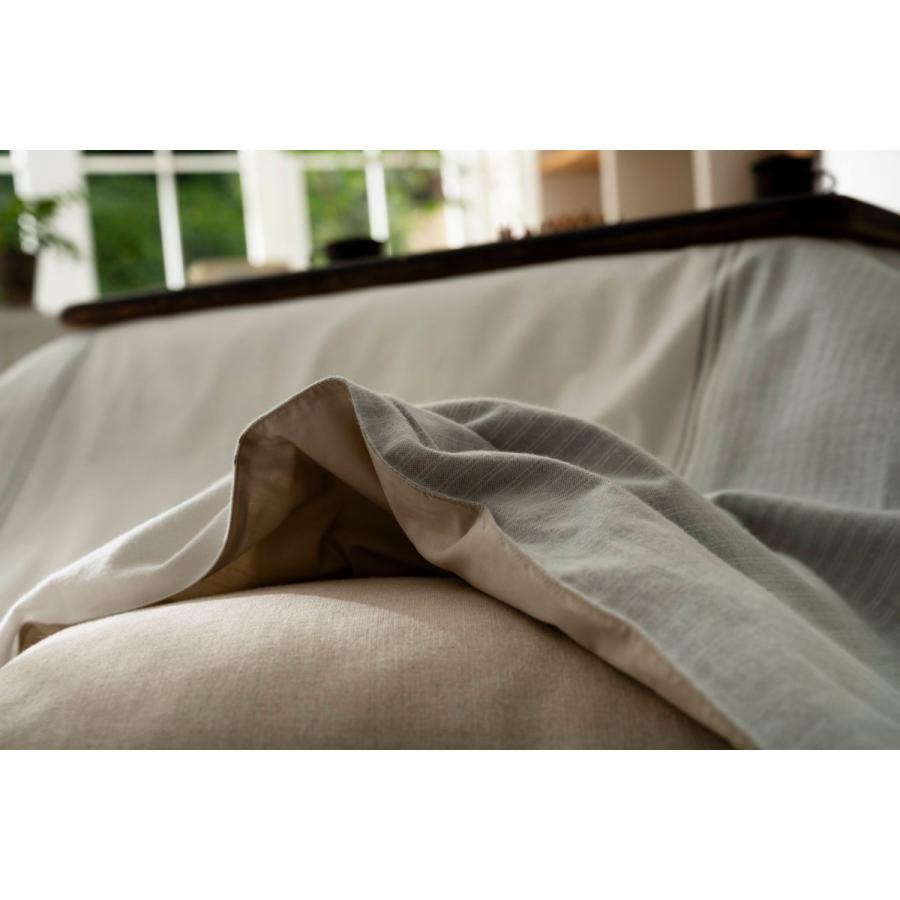 こたつ布団カバー Fab the  200Ｘ200cm レヴィ 北欧 綿100％ （ こたつカバー コタツカバー こたつ掛け布団カバー 炬燵カバー 正方形 コットン 綿 ボーダー柄 接ぎ目なし 裏面ファスナー ひも付き 起毛 おしゃれ ） こたつ布団カバー Fab the Home 200X200cm レヴィ 北欧 綿100