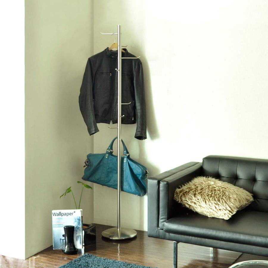 多機能 省スペース ポールハンガー フラワースタンド 斜めがけハンガー