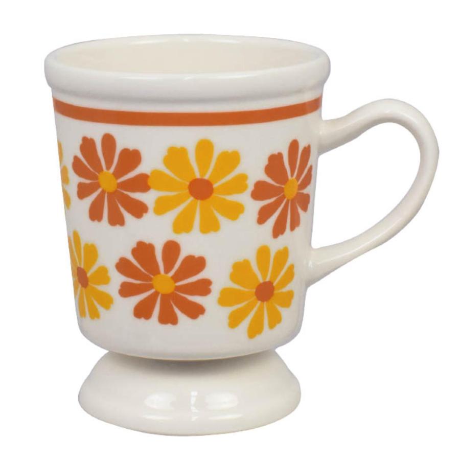 マグカップ 250ml ノスタルジー レトロフラワー 陶磁器 電子レンジ対応 食洗機対応 カップ マグ コップ 食器 高台型マグカップ 3337 リビングート ヤフー店 通販 Yahoo ショッピング