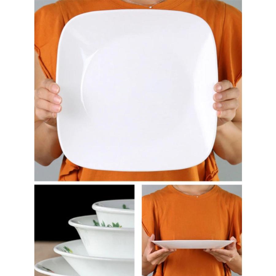 プレート 22.5cm スクエア CORELLE ケイユクッカ 強化ガラス 5枚セット