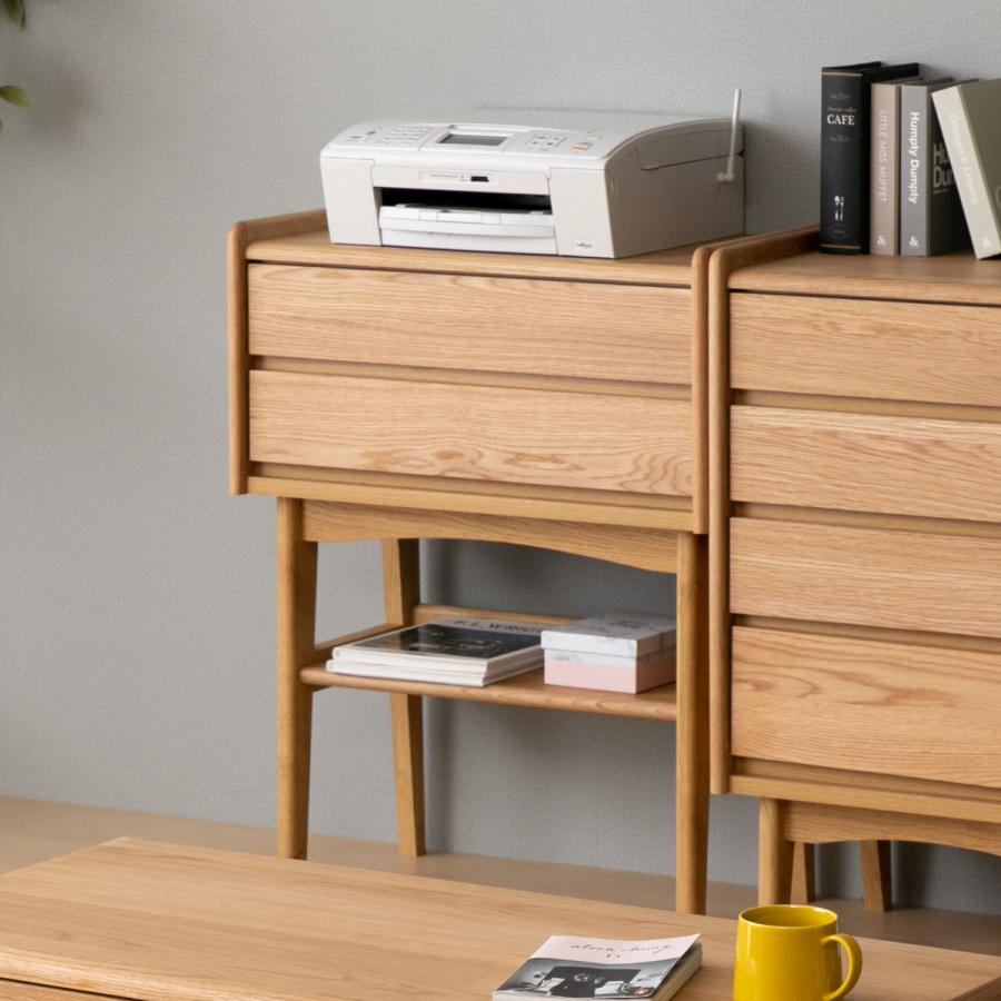 コンソール 引き出し 2段 北欧風 天然木突板 KICCA 幅65cm （ テーブル