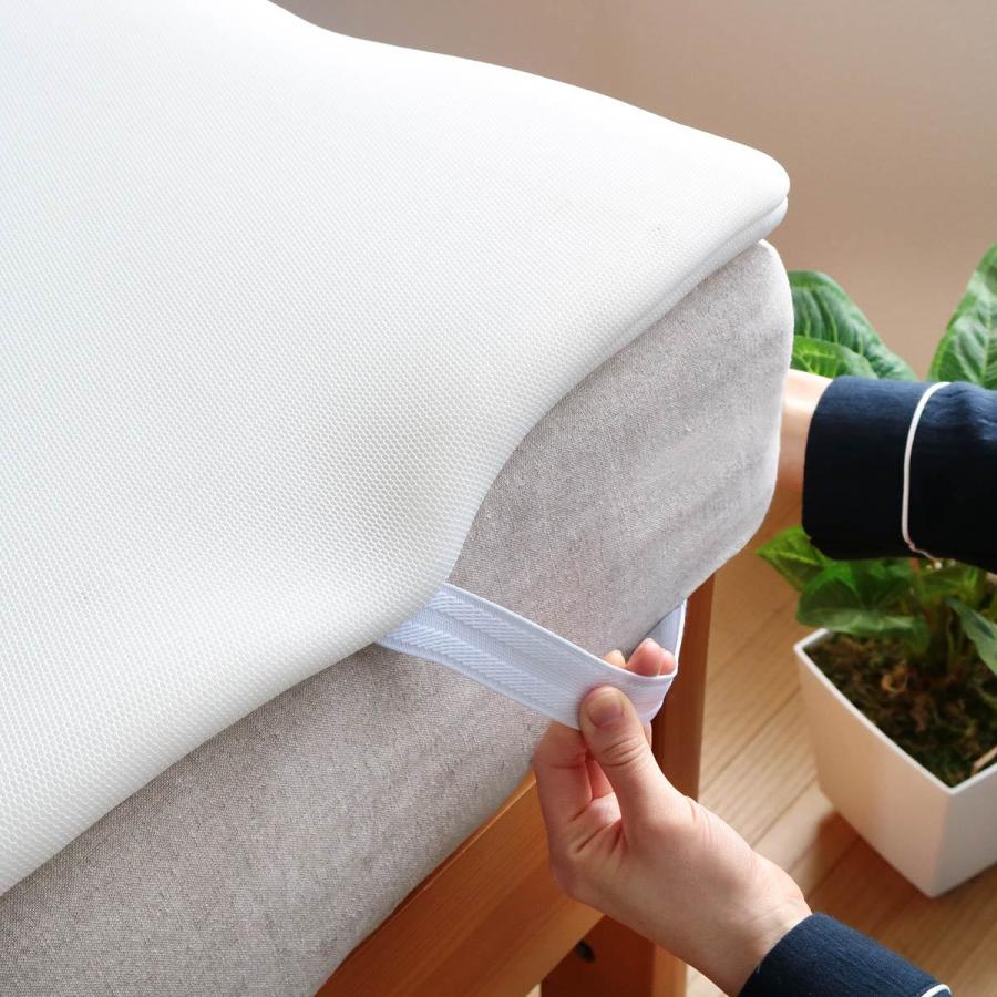 2枚セット ゴム無し メッシュ敷きパッド 通気性 爽快 ホワイト 【公式