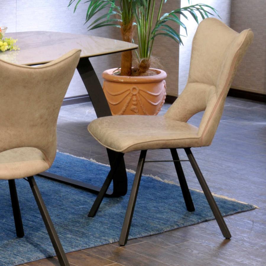 ダイニングチェア 座面高45cm ファブリック マイクロファイバー