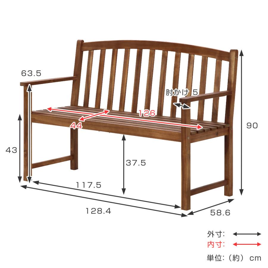 ガーデンベンチ 木製ベンチ 幅128cm ( ベンチ 木製 屋外 ウッド ガーデンベンチ 木製ベンチ 幅128cm ( ベンチ 木製 屋外 ウッド