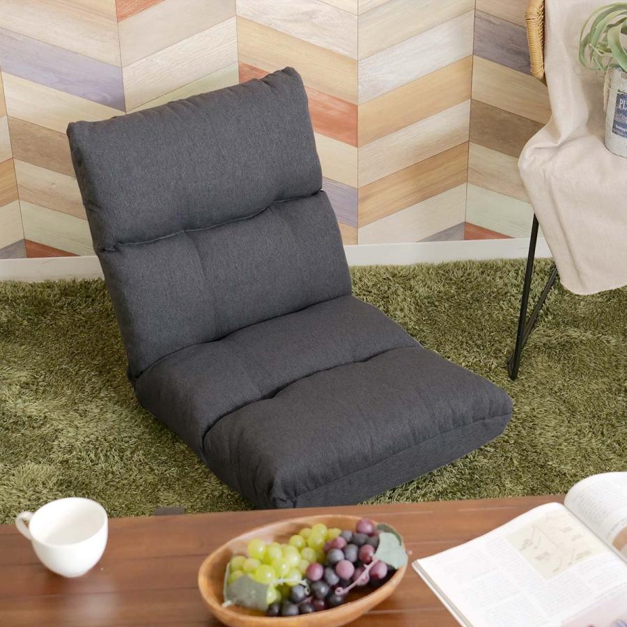 座椅子 幅47cm リクライニング 14段階 高反発 ウレタン