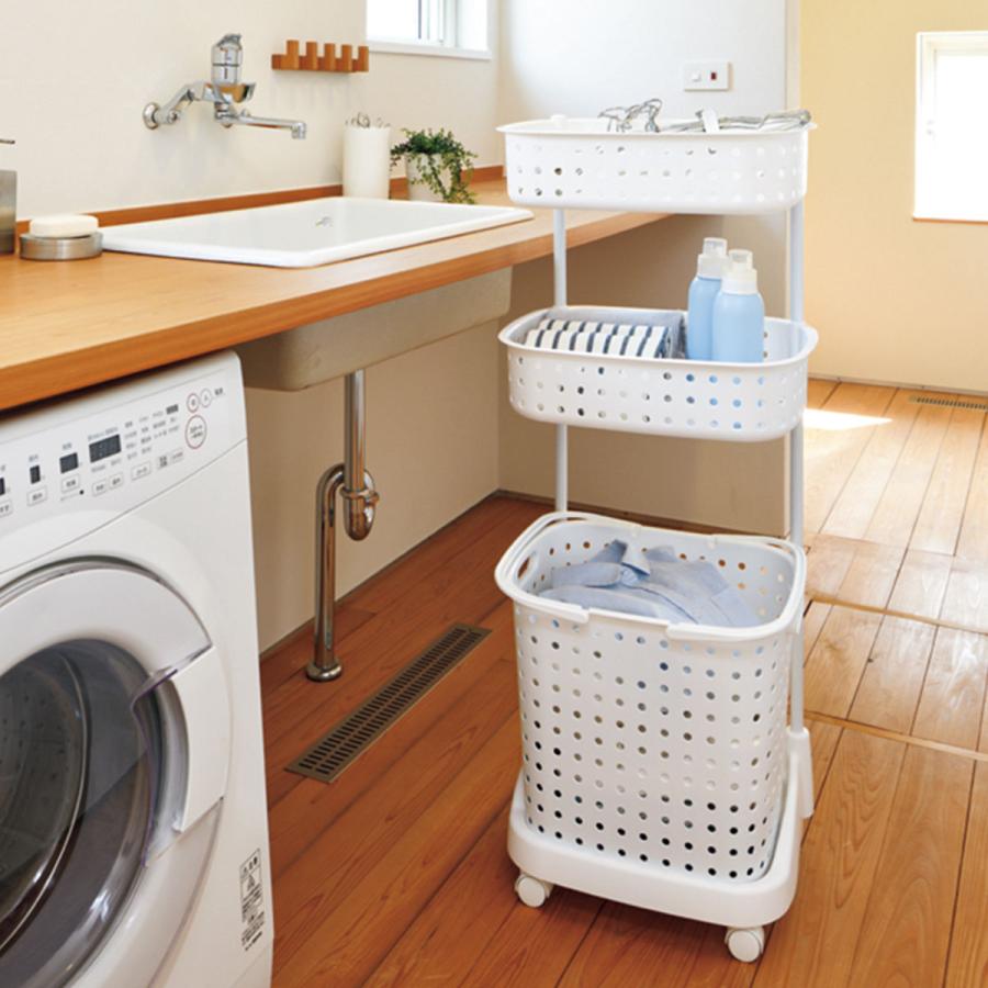 ランドリーバスケット レクエア 3段 （ ランドリー バスケット