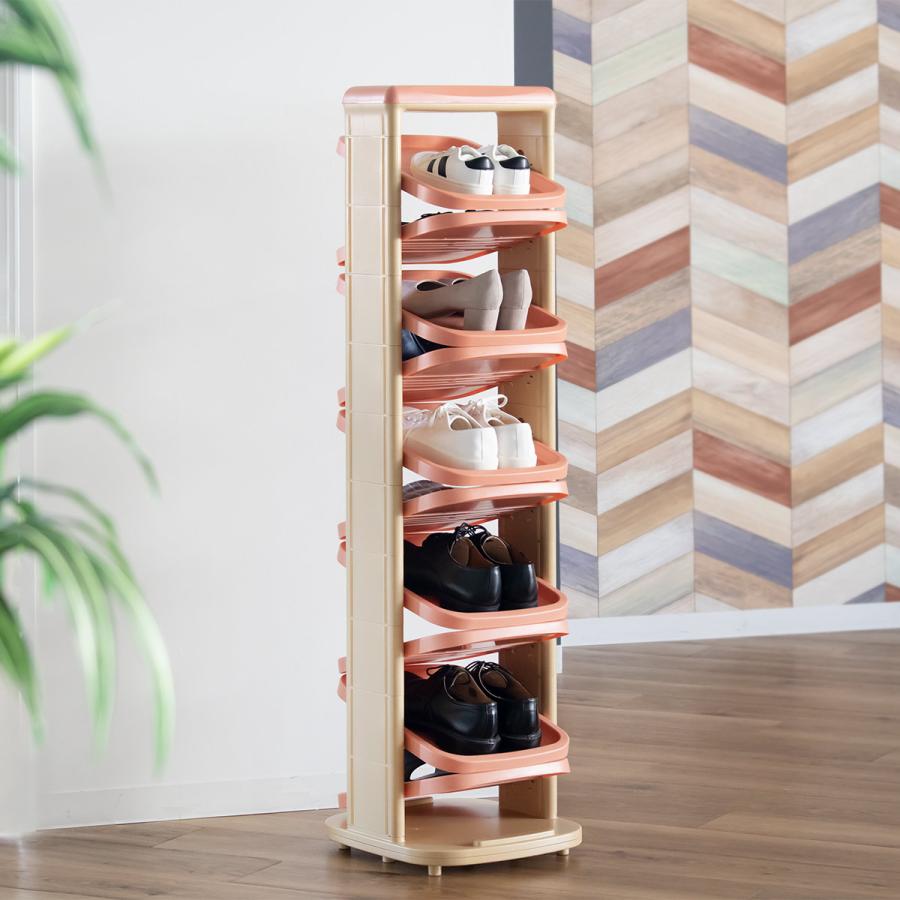 新品　シューズラック　省スペース　回転式　便利　おしゃれ　お洒落 伊勢藤 シューズラック ソルダー 10段 回転 省 スペース （ 下駄箱 靴