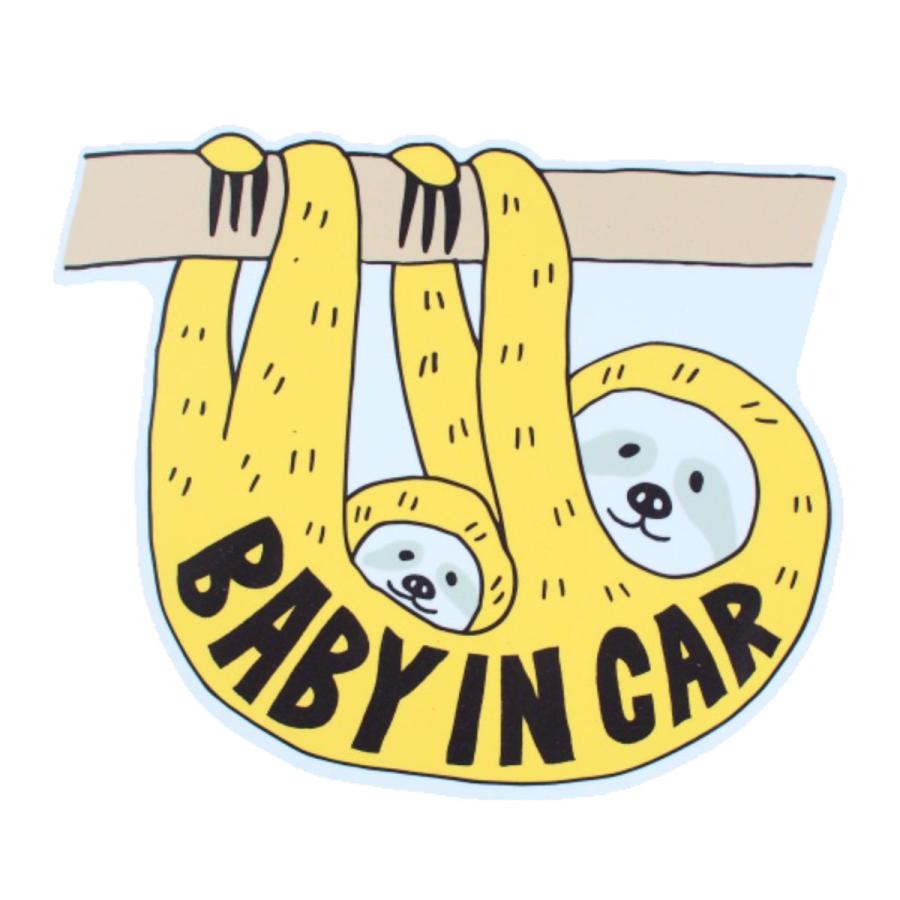 セーフティサイン Lien de famille Baby in car なまけもの （ カー