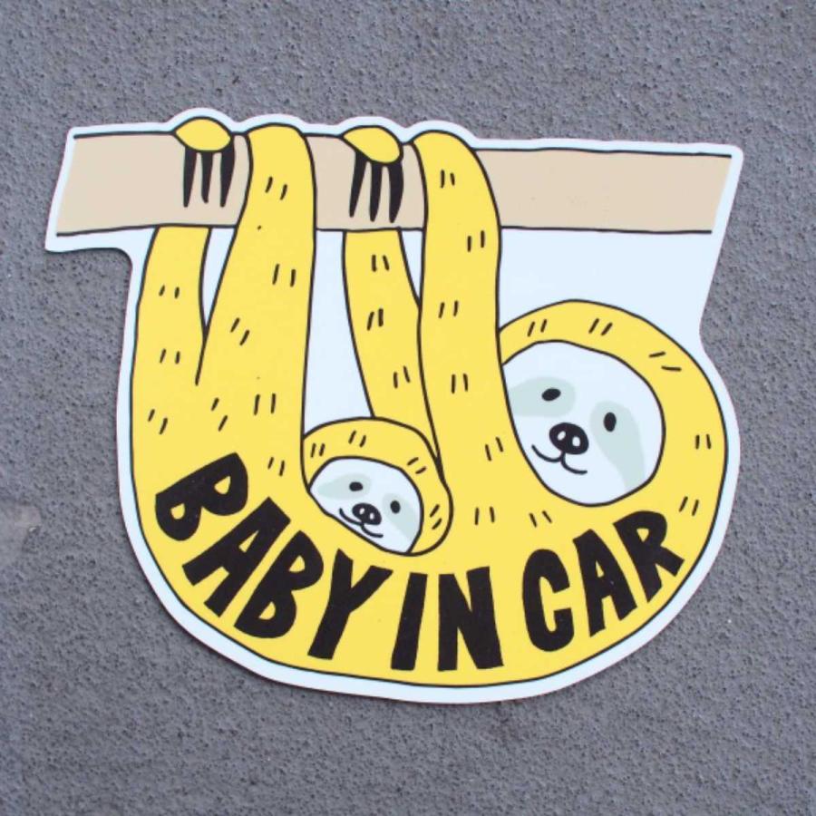 セーフティサイン Lien de famille Baby in car なまけもの （ カー