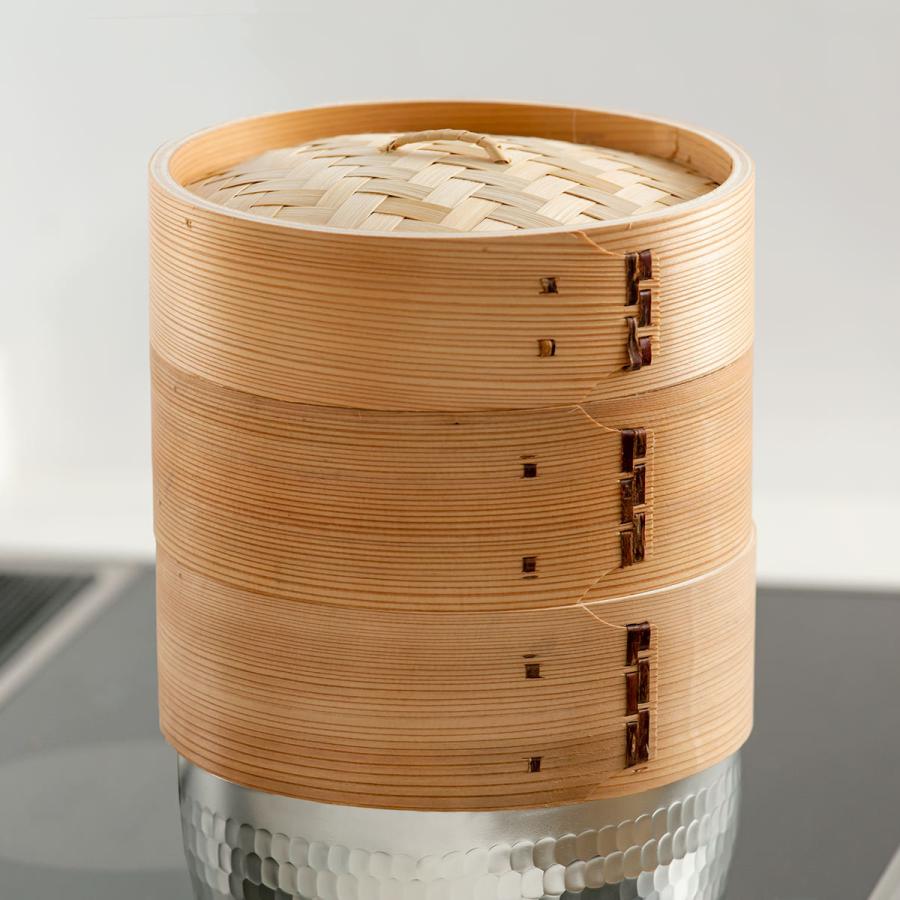 中華セイロ 2段 直径19cm （ 蒸し器 杉 木製 蒸籠 セイロ 蒸篭 蒸し