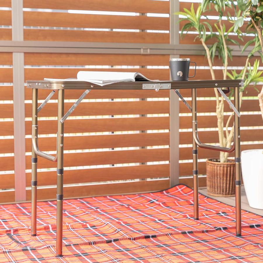 CAPTAIN STAG アウトドアテーブル 45×90cm 高さ4段階調節付