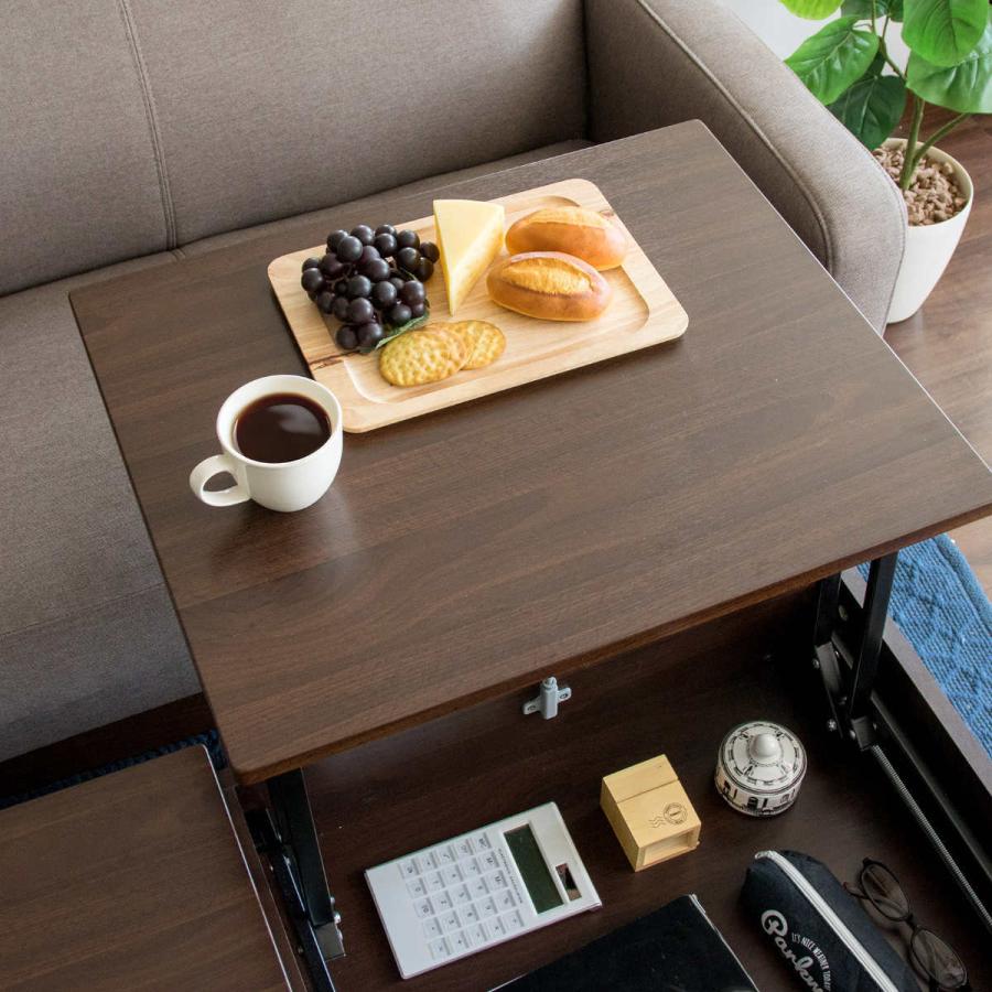 リフトアップセンターテーブル　宮武製作所 宮武製作所 センターテーブル 幅120cm 天板昇降 収納 スチール脚