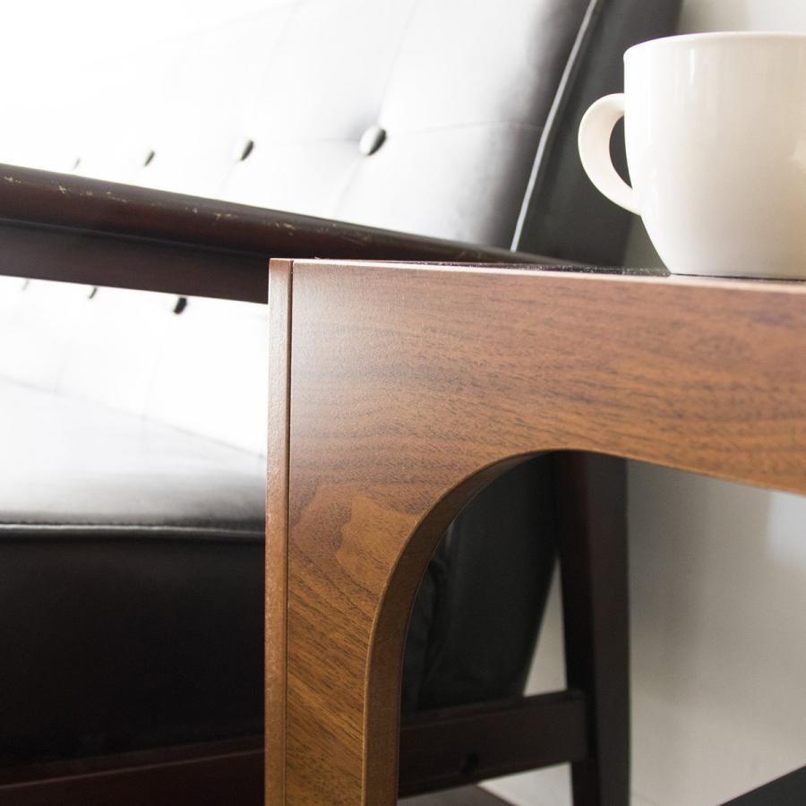 宮武製作所 サイドテーブル 高さ45cm ガラス天板 木製 （ テーブル