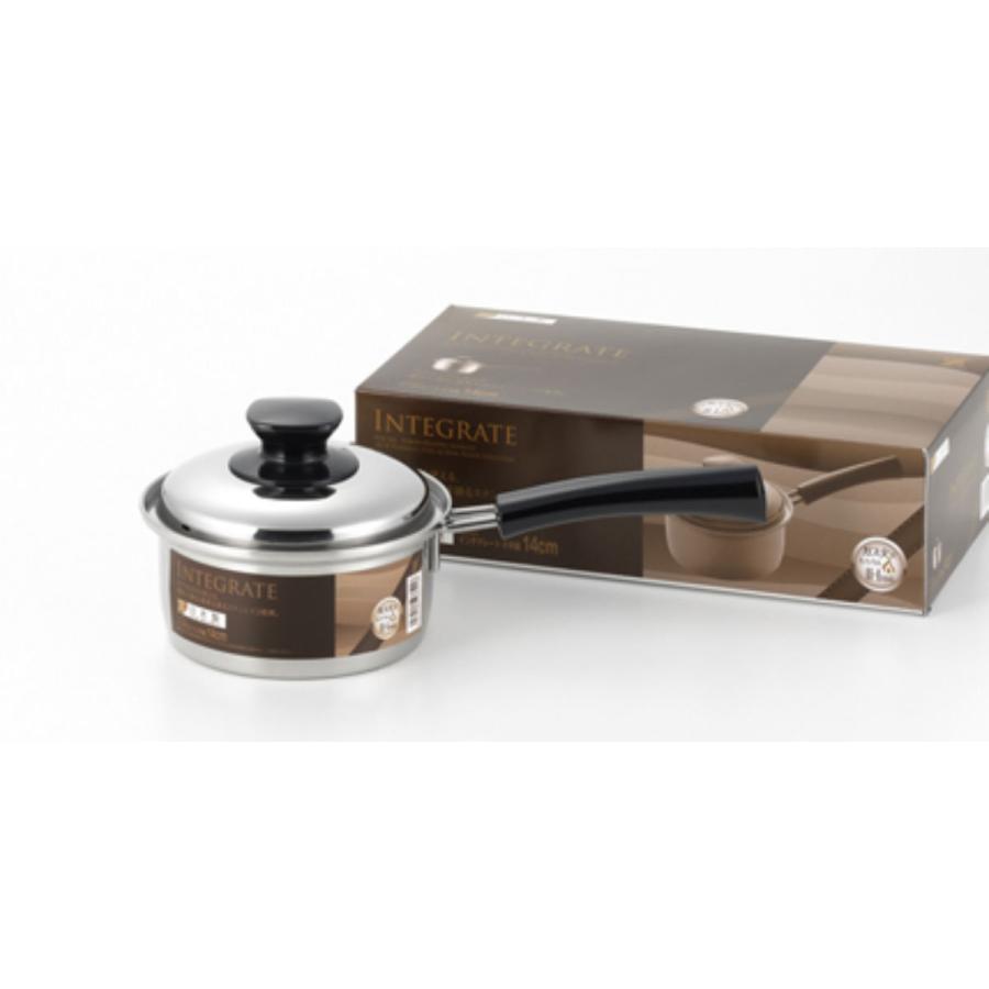 ヨシカワ 片手鍋 14cm IH対応 インテグレート ステンレス 日本製 （ IH