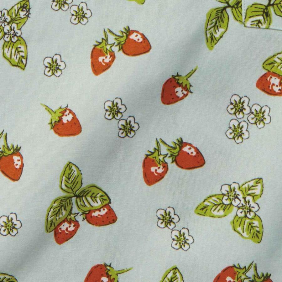 エプロン 綿100％ ポケット付き いちご柄 ベリー （ キッチンエプロン