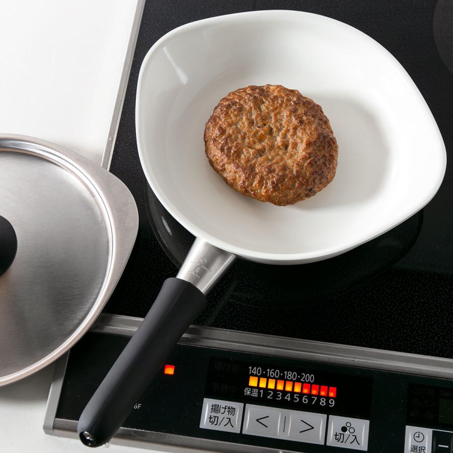 美品✨️Amway 蓋付きフライパン22cm 佐藤商事 柳宗理デザイン セラミックフライパン 22cm IH対応 蓋付き