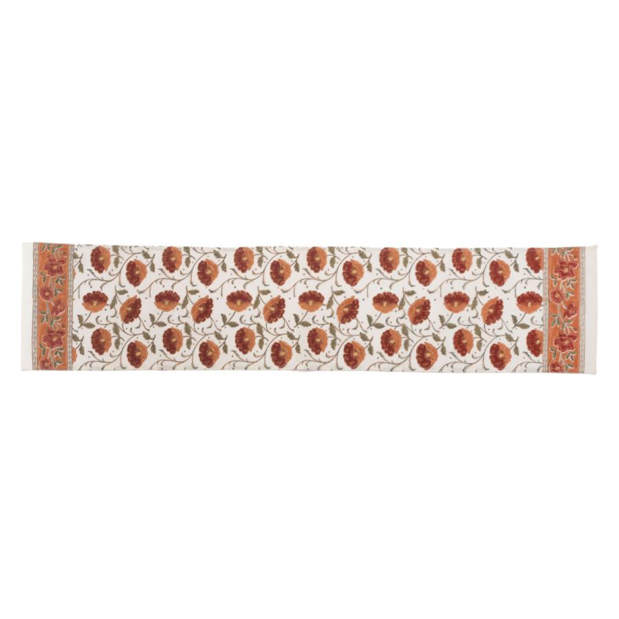 テーブルランナー 30×140cm ブロックプリント 綿100 テーブルランナー 30×140cm ブロックプリント 綿100