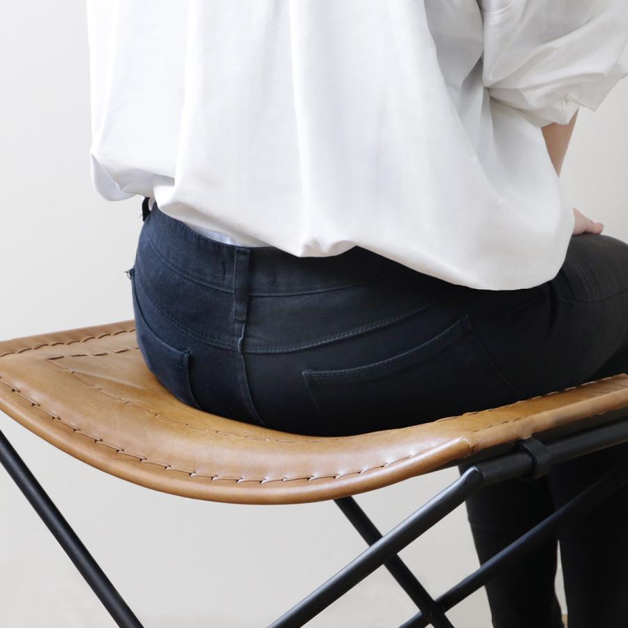 折りたたみ椅子 高さ44cm レザー アイアン アンティーク調 折りたたみ椅子 高さ44cm レザー アイアン アンティーク調