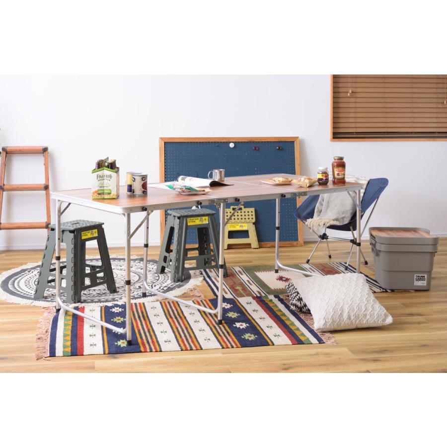 東谷 アウトドアテーブル 奥行80cm 高さ3段階調節 フォールディング