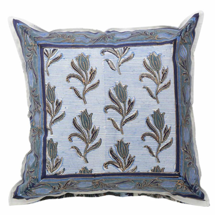 クッションカバー ブロックプリントクッションカバー 45×45cm