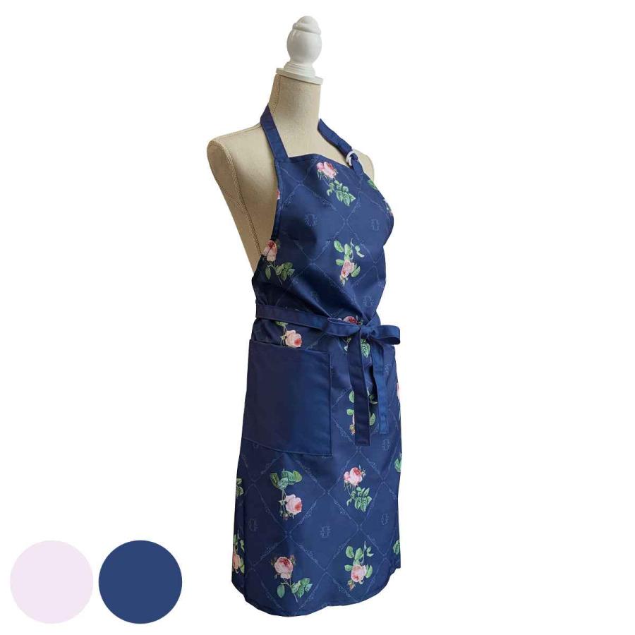 大西賢製販 エプロン ポリエステル 100％ ポケット付き 花柄 チェリー
