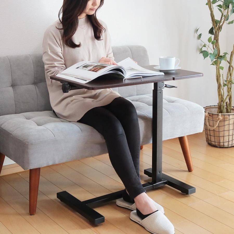 値下げ！高さ調整可能なサイドテーブル　ブラック 楽天市場】【送料無料】 サイドテーブル 折りたたみ フォールディング