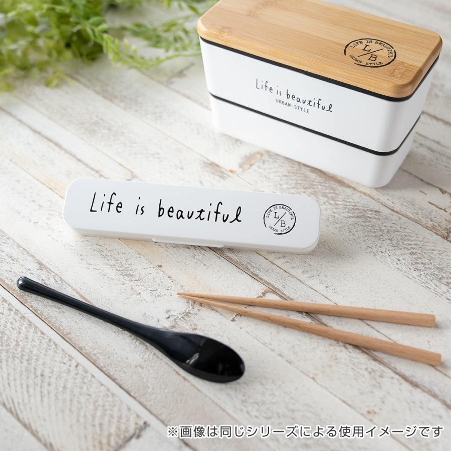 コンビセット 箸 スプーン 18cm LIFE IS BEAUTIFUL スタンプ （ お箸 箸箱 カトラリーセット 木製 男子 女子 大人 ）｜livingut｜14