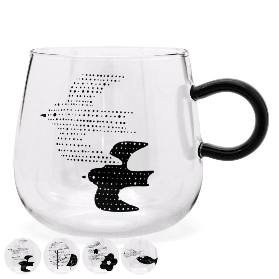 マグカップ 400ml 耐熱ガラス （ 電子レンジ対応 ガラスコップ カップ