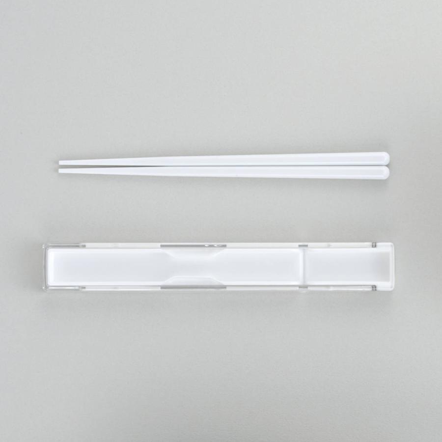 小森樹脂 箸箱セット S 抗菌 箸 18cm モノトーン ホワイト （ お箸