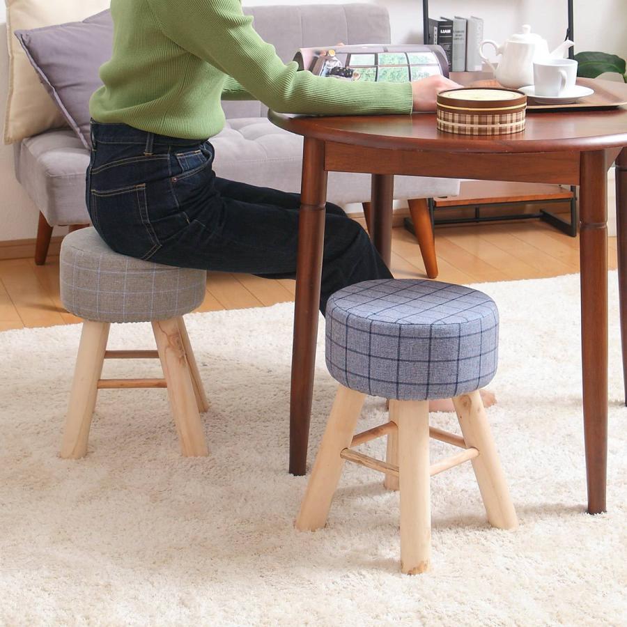 スツール 高さ42cm 円形 カバー付き 木製 ( 丸 椅子 ダイニング スツール 高さ42cm 円形 カバー付き 木製 ( 丸 椅子 ダイニング