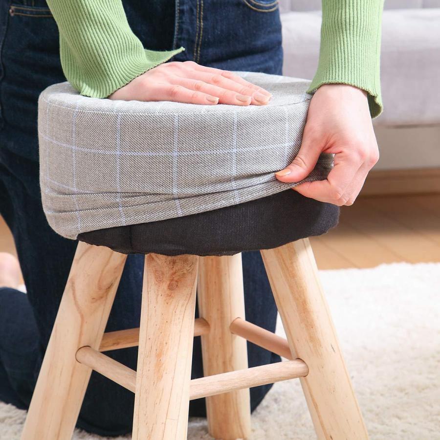 スツール 高さ42cm 円形 カバー付き 木製 ( 丸 椅子 ダイニング スツール 高さ42cm 円形 カバー付き 木製 ( 丸 椅子 ダイニング