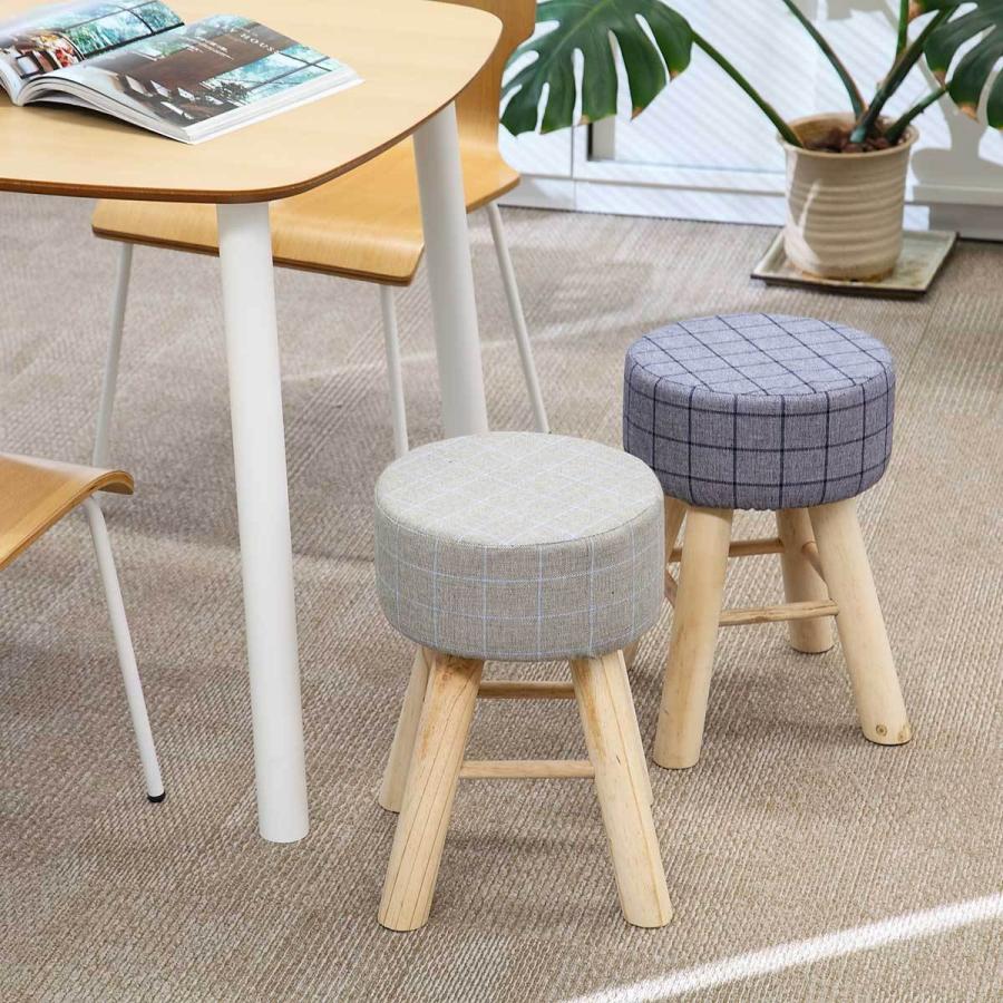 スツール 高さ42cm 円形 カバー付き 木製 ( 丸 椅子 ダイニング スツール 高さ42cm 円形 カバー付き 木製 ( 丸 椅子 ダイニング