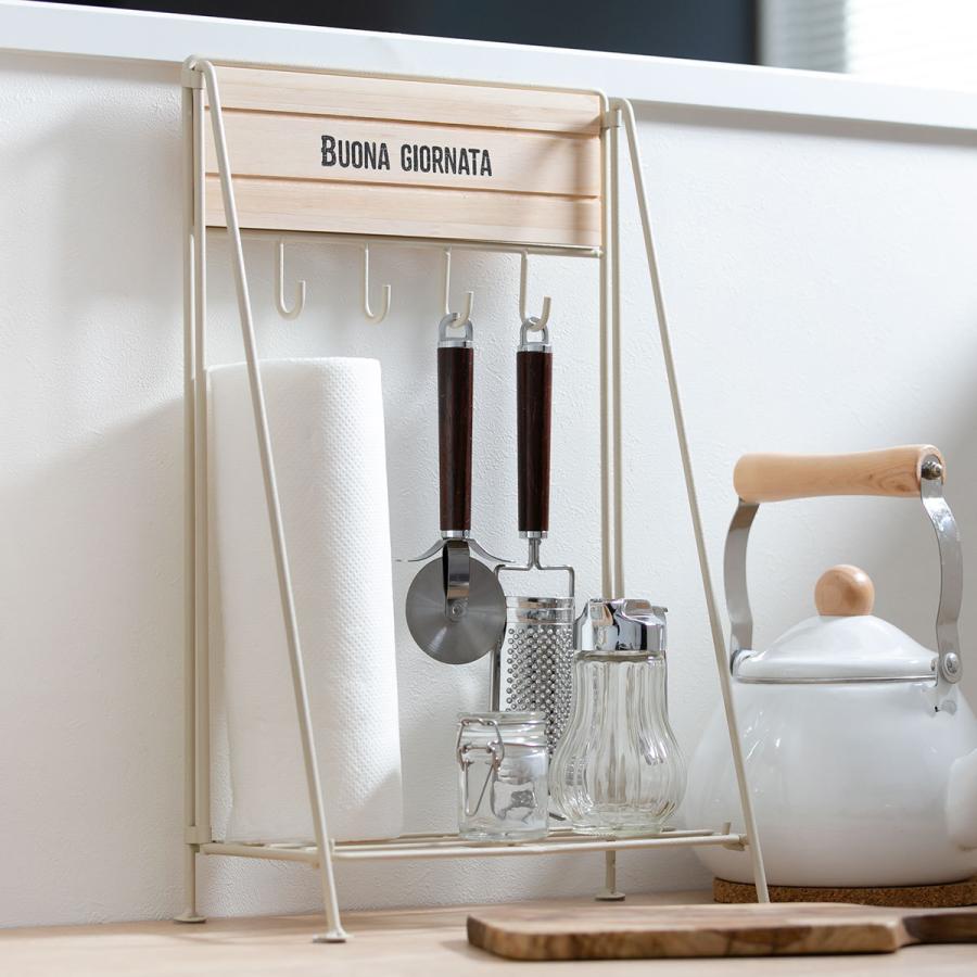 キッチンツールフック アドボナ フックスタンド L 木製 折りたたみ