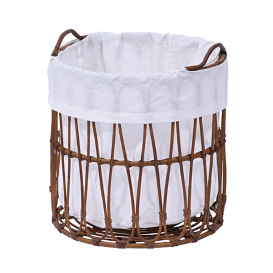 ランドリーバスケット ラタンフレーム 直径40cm （ 洗濯かご カゴ