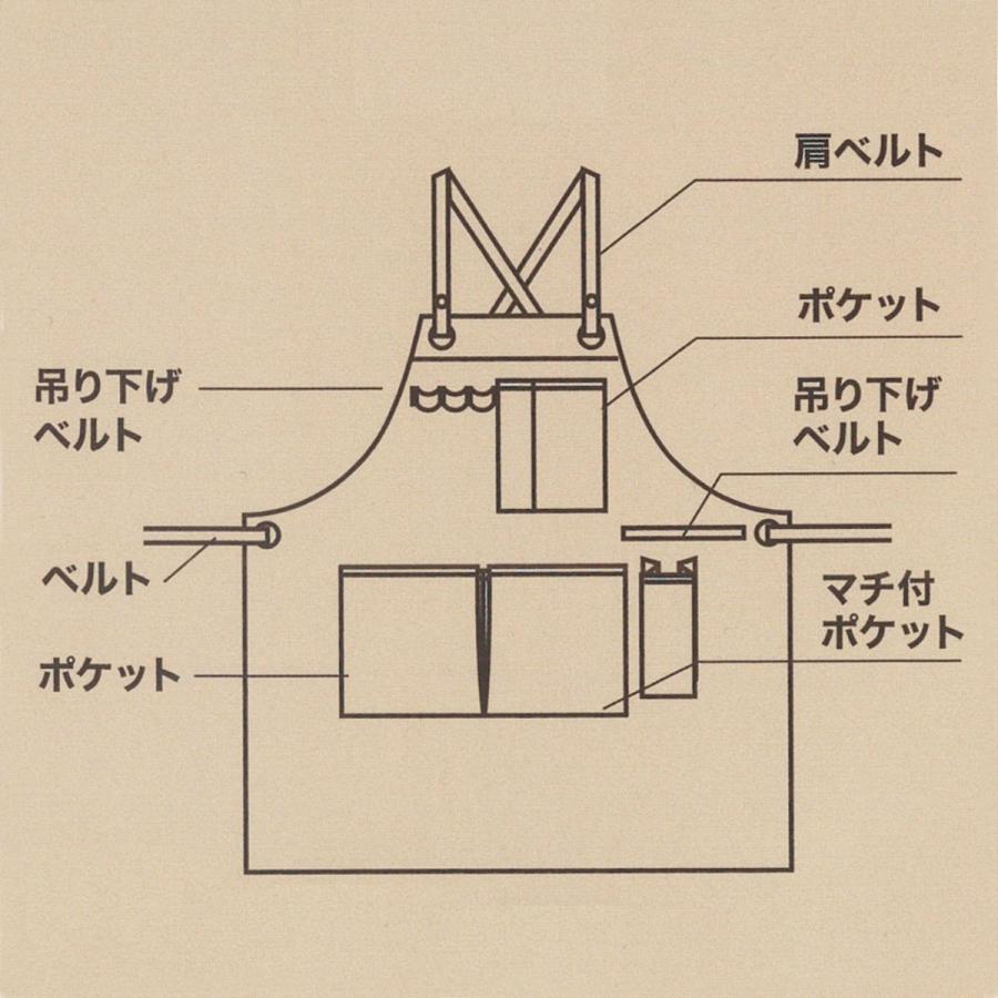 エプロン 87×77cm アウトドア用 LIVE IN NATURE （ アウトドア ワーク キャンバス アウトドアエプロン DIYエプロン ポケット付き ）｜livingut｜03