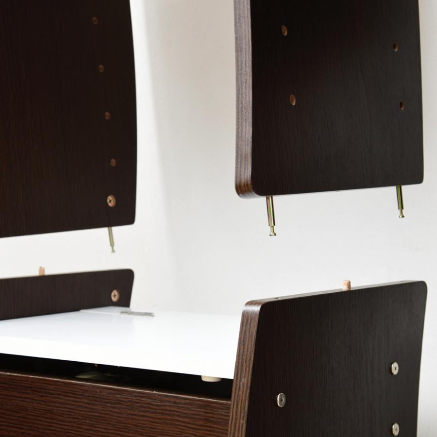 ドレッサー デスク 2WAY 幅46cm ロータイプ ハイタイプ ラック （ 鏡