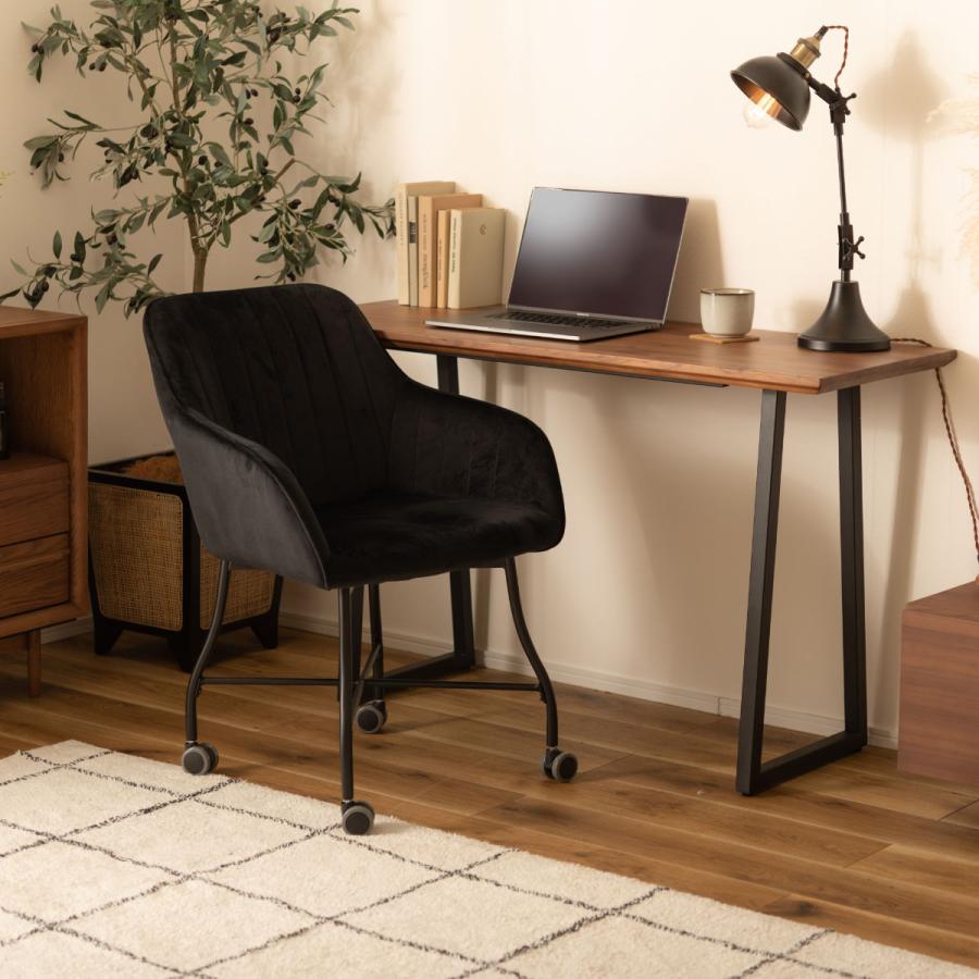 東谷 チェア 2脚セット 座面高46cm キャスター付き ベロア 肘掛け