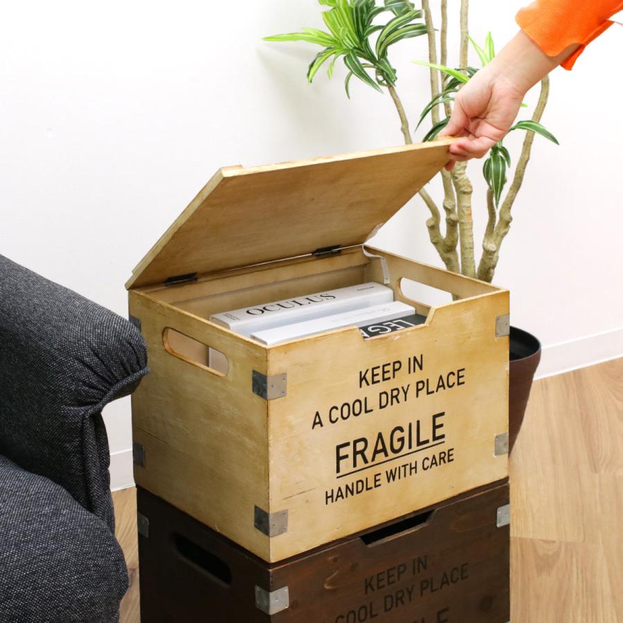 HABITER ガーデニング収納 フラジール リッドコンテナ L 木製 （ 木箱