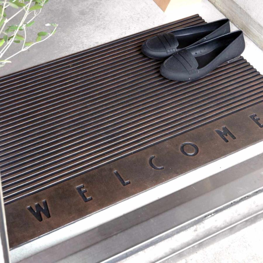 玄関マット 屋外用 45.5×76cm 厚さ0.5cm （ ウェルカムマット アイアン