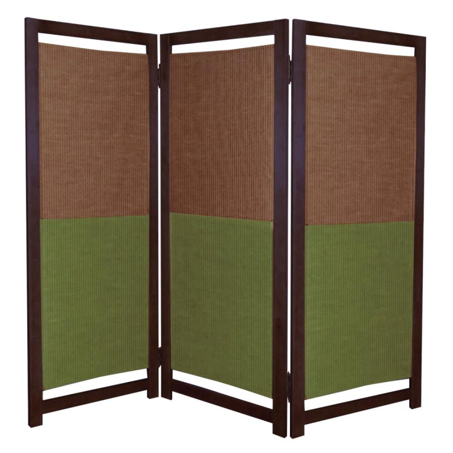 ダークブラウン 木製パーテーション 3パネル ダークブラウン 木製