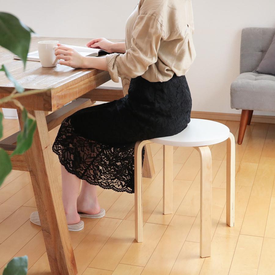 ＆NE ラウンドスツール 高さ45cm スタッキング （ スツール 丸 いす