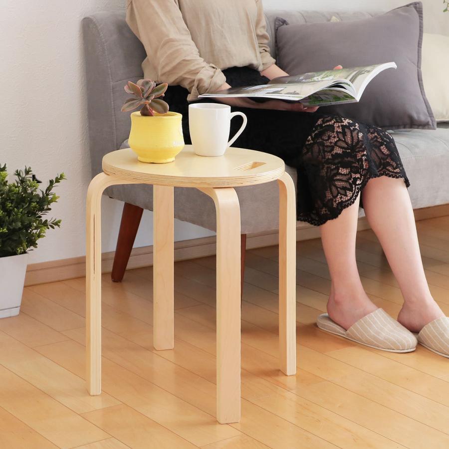 ＆NE ラウンドスツール ハンドル付 高さ45cm スタッキング （ スツール