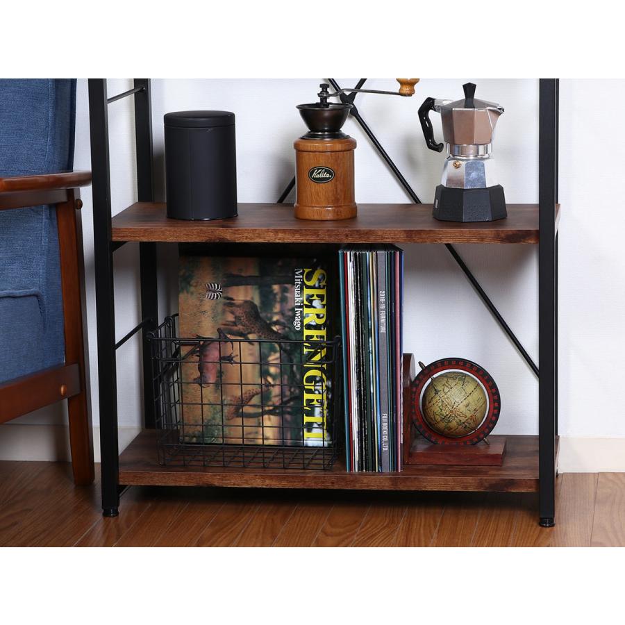 不二貿易（Fuji Boeki） オープンラック 4段 ヴィンテージ調 幅60cm