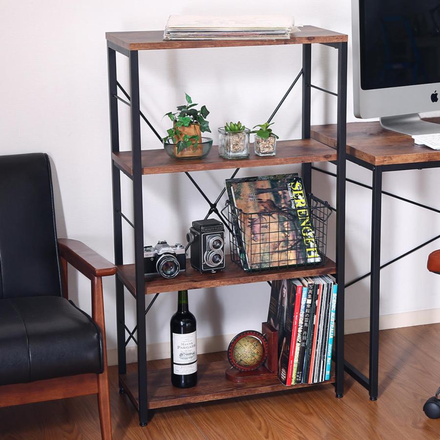 不二貿易（Fuji Boeki） オープンラック 4段 ヴィンテージ調 幅60cm